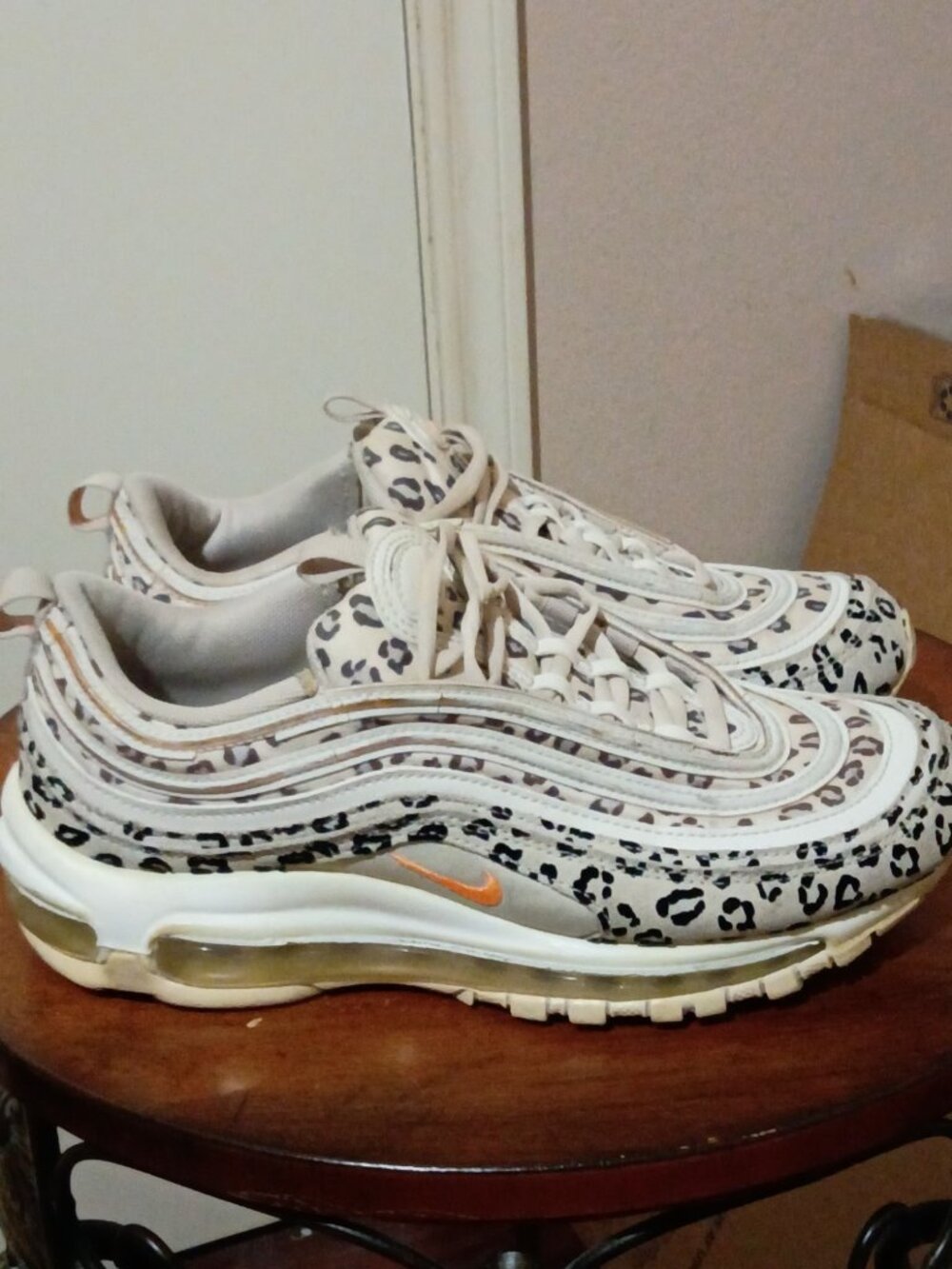 Nike Air Max 97 SE Leopard Desert Sand Peach Cream CW5595-001 Women's Size 8 US